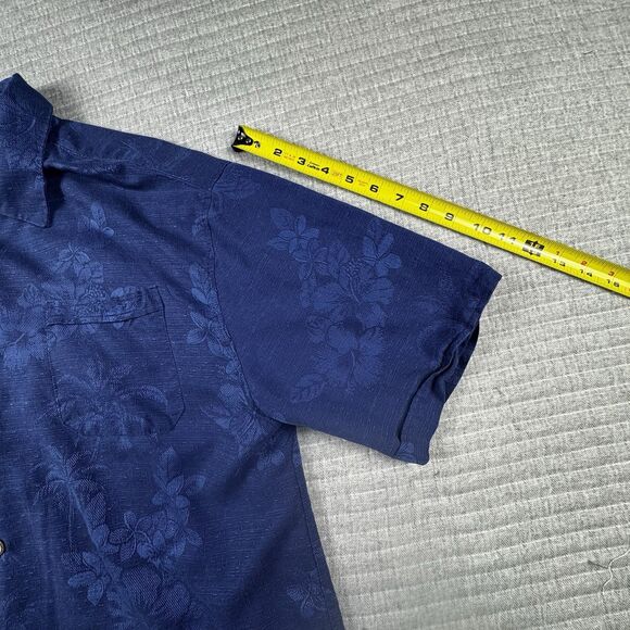 Lot of 3 Silk Beach Shirts Men M,M,L Floral SS Red Blue Beige Hawaiian Tropical - Picture 4 of 16